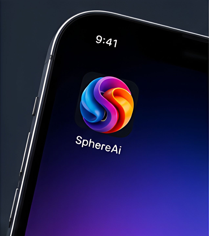 SphereAi app icon on a phone